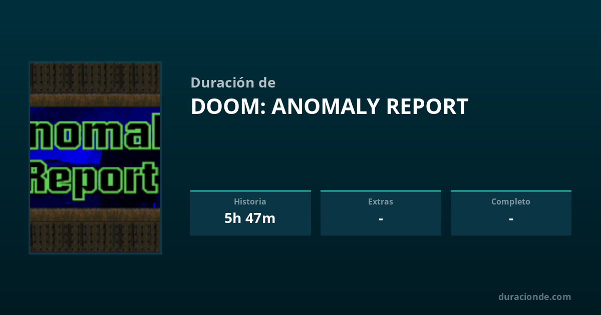 ¿Cuánto dura Doom: Anomaly Report? | DuracionDe