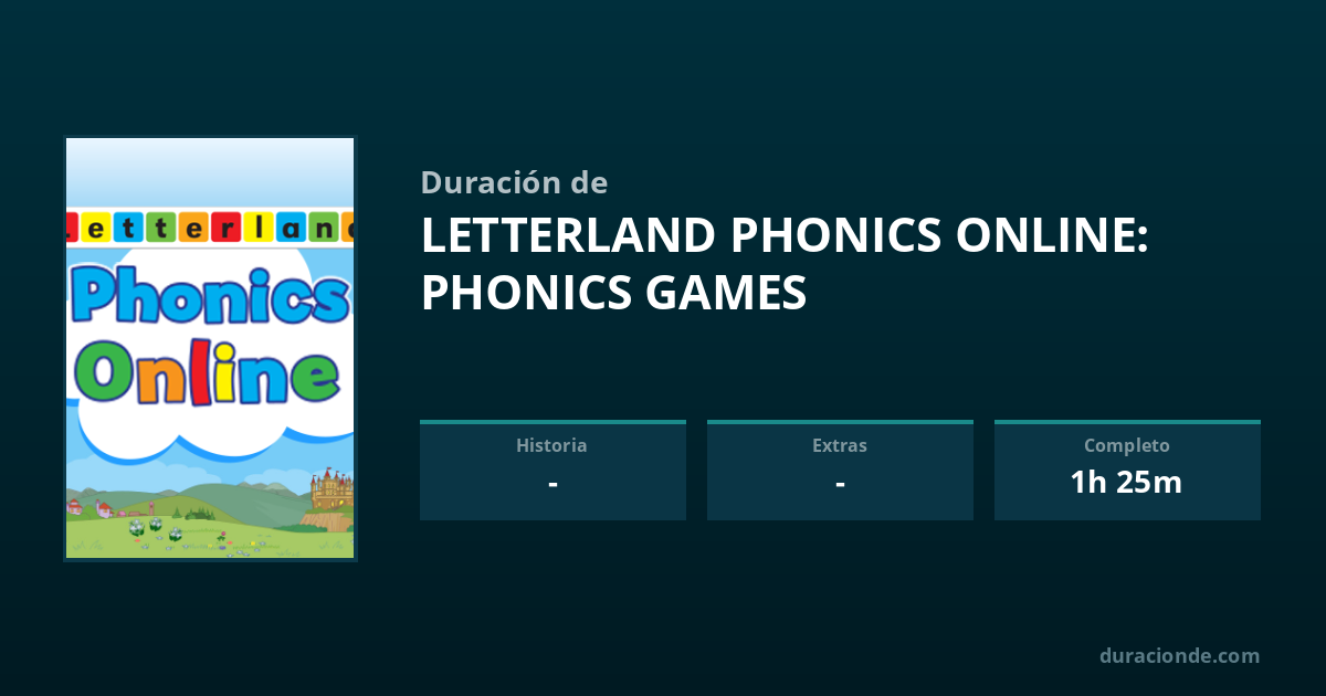 ¿Cuánto dura Letterland Phonics Online: Phonics Games? | DuracionDe