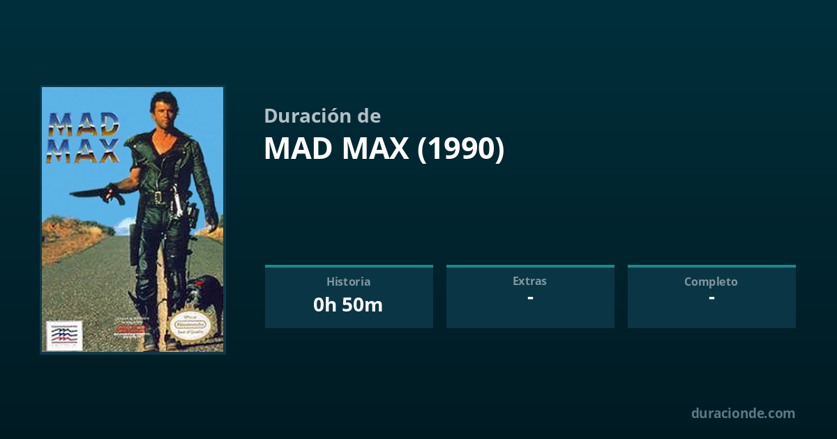 ¿Cuánto dura Mad Max (1990)? | DuracionDe