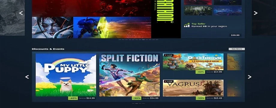 Rediseño de la página principal de Steam en beta