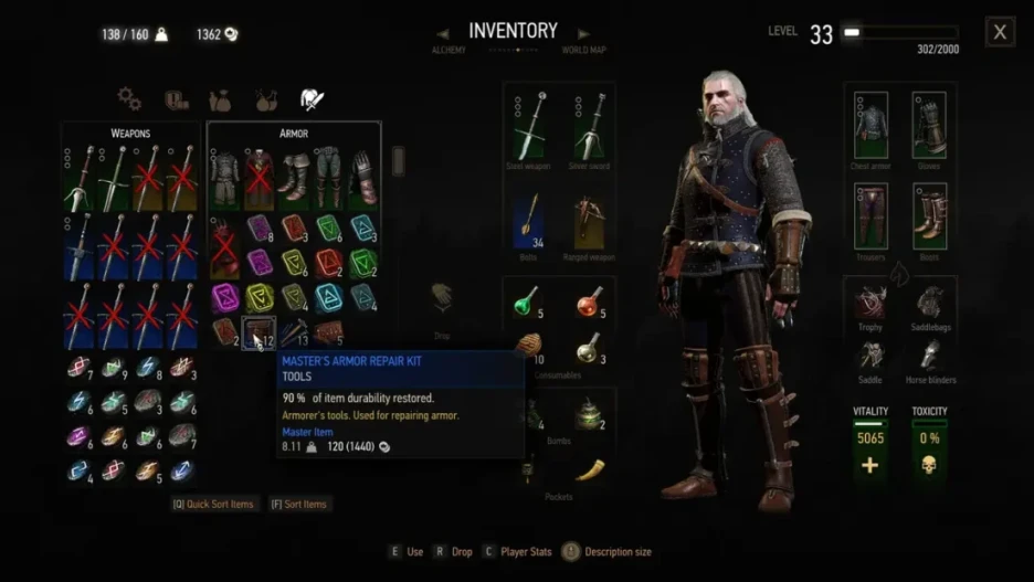 Guía de mejores armas y armaduras de The Witcher 3 8
