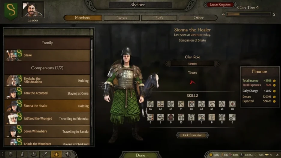 Guía de compañeros en Mount & Blade 2 Bannerlord 2