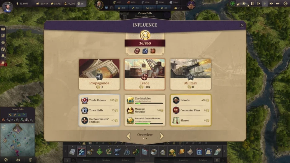 Guía de Influencia en Anno 1800: gestión y consejos 1