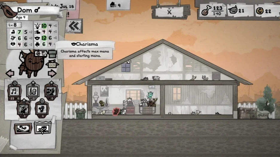 Estadísticas de Mewgenics: guía para mejorar linaje 6