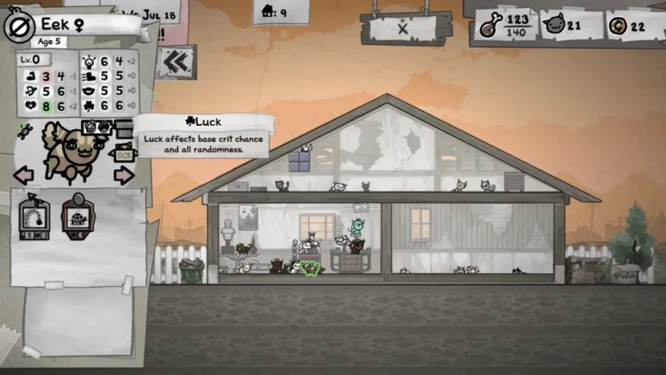 Estadísticas de Mewgenics: guía para mejorar linaje 7