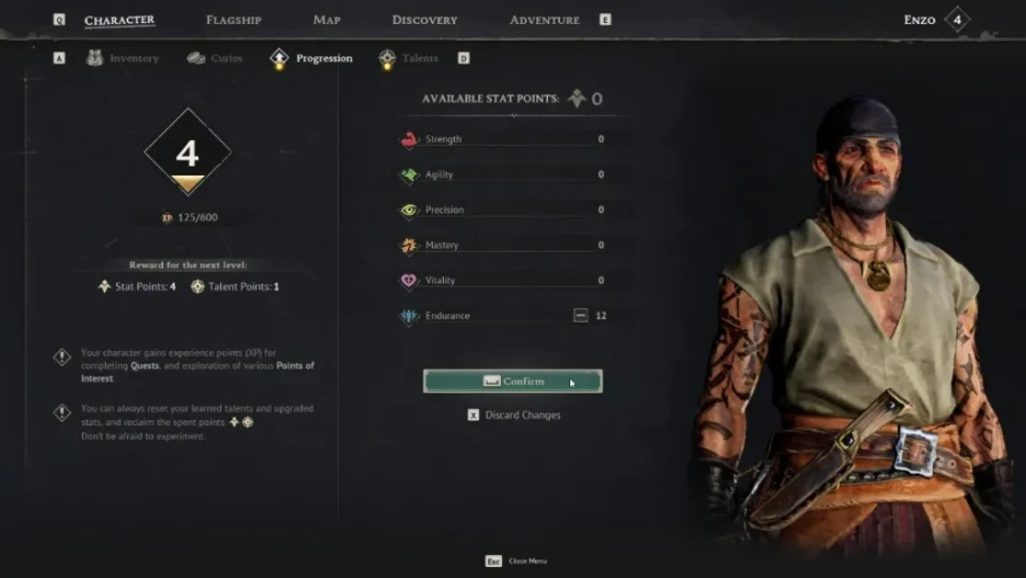 Guía de Windrose: estadísticas, talentos y XP 2